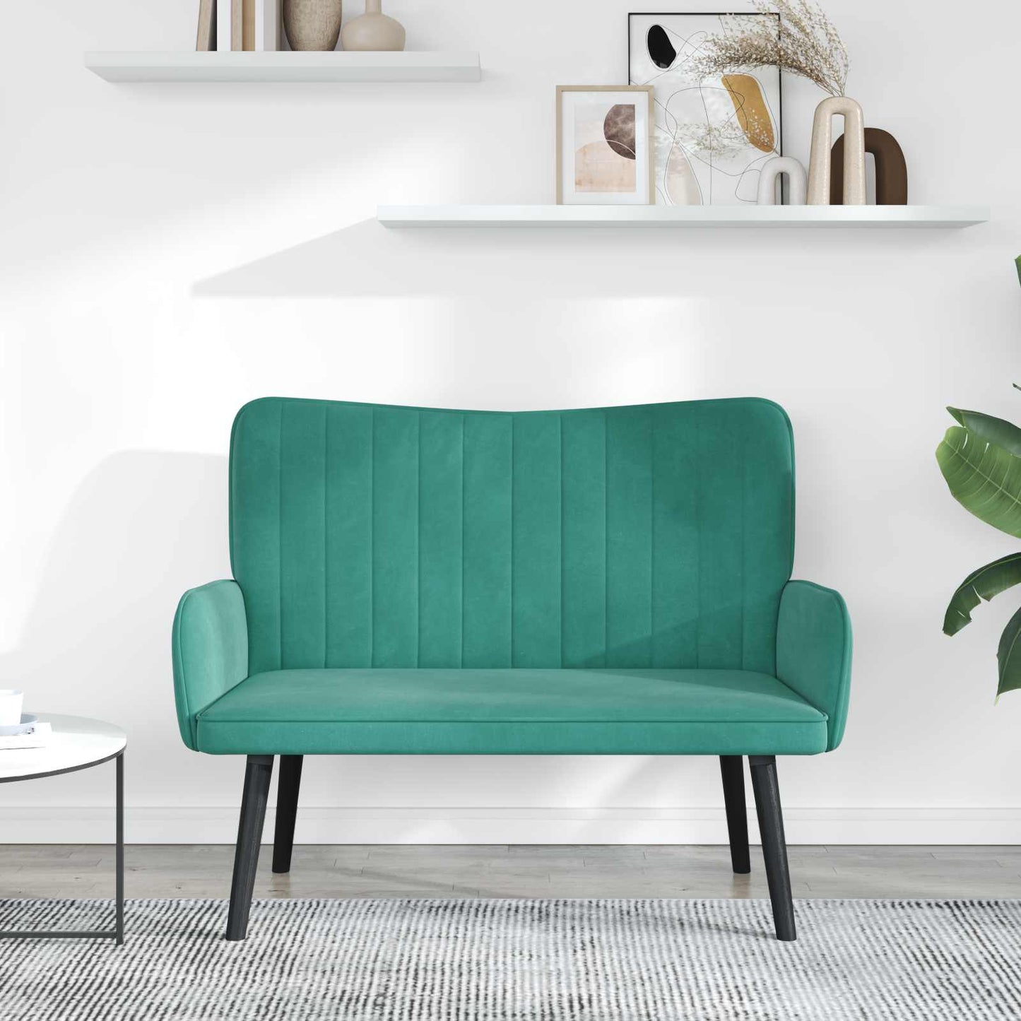 Sofa a Due Posti Turchese 115 x 61 x 87 cm Velluto | homemem39