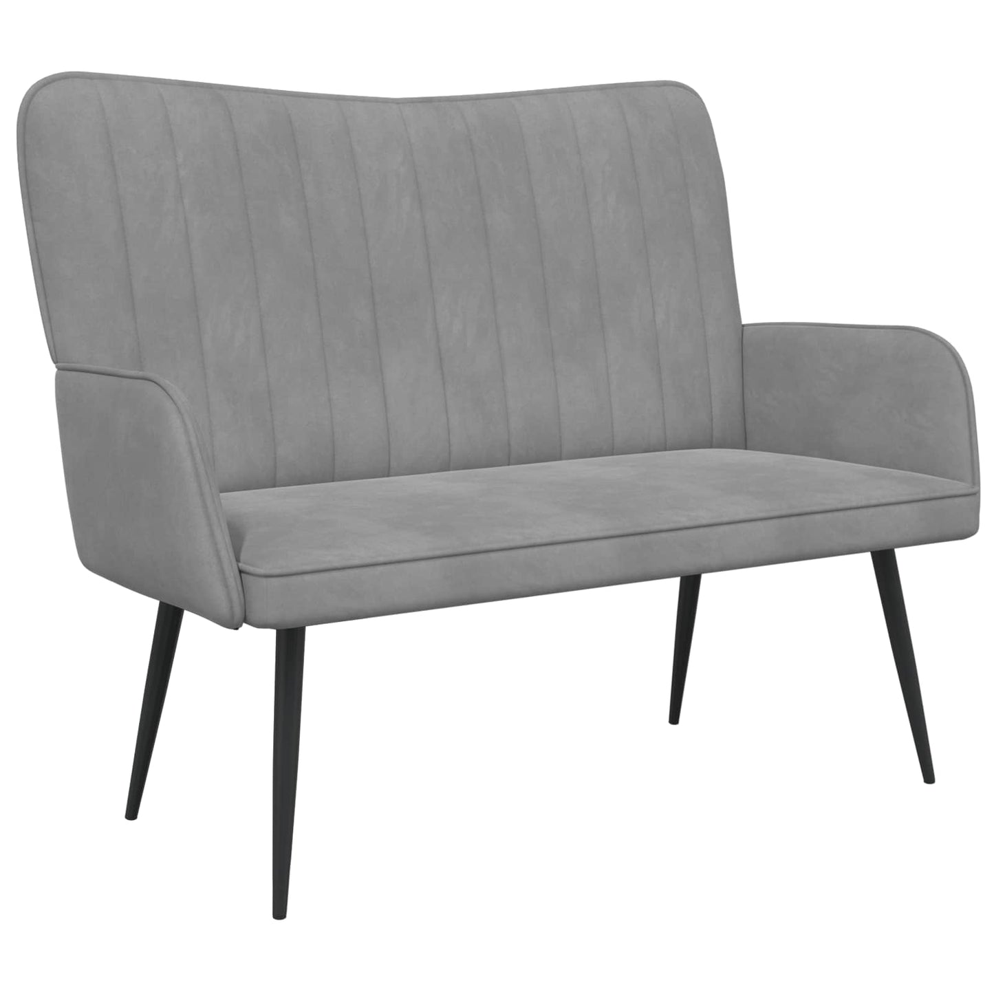 Sofa a Due Posti Grigio chiaro 115 x 61 x 87 cm Velluto | homemem39