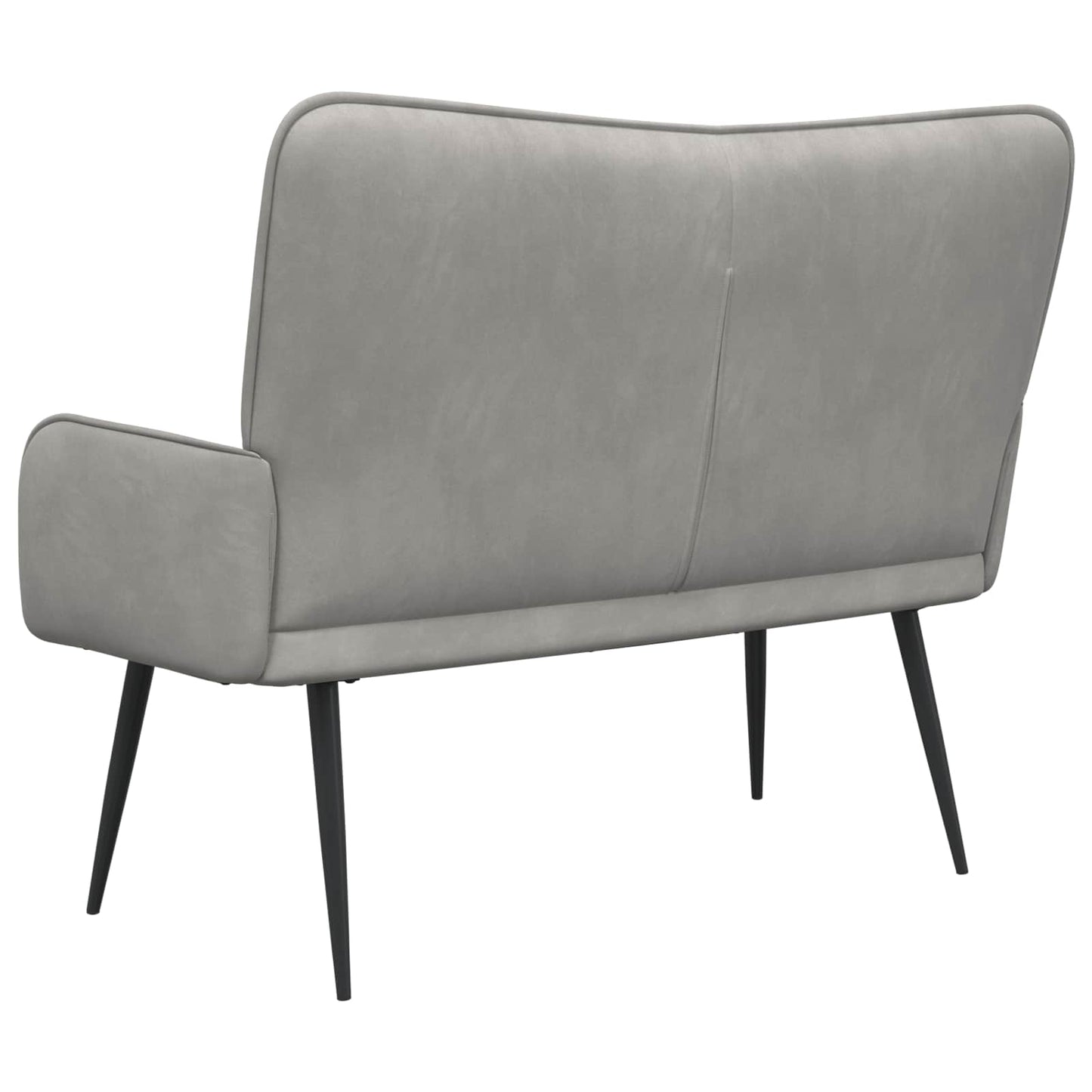 Divano a 2 Posti Grigio Chiaro 115 x 61 x 87 cm Velluto (V)