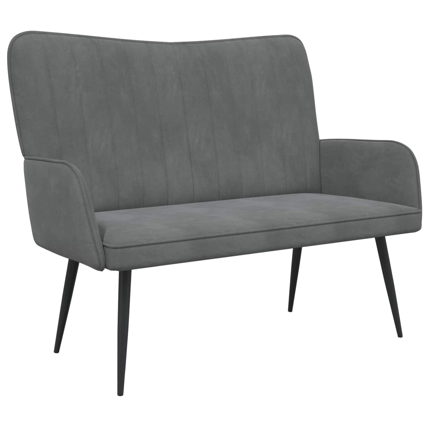 Divano a 2 Posti Grigio Scuro 115 x 61 x 87 cm Velluto (V)