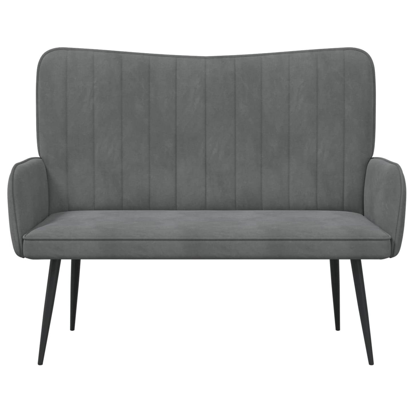 Sofa a Due Posti Grigio scuro 115 x 61 x 87 cm Velluto | homemem39