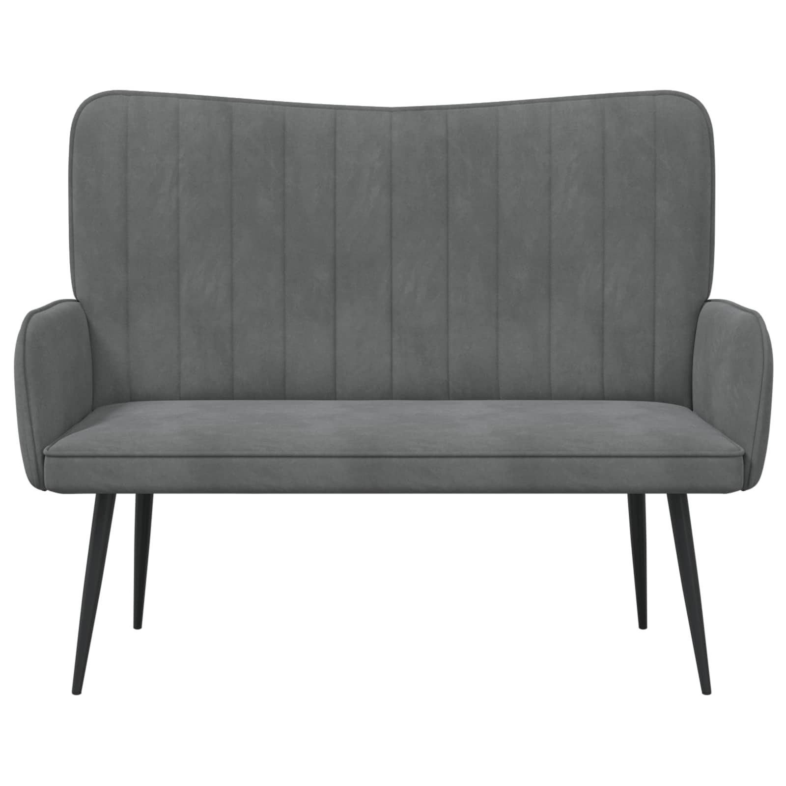 Sofa a Due Posti Grigio scuro 115 x 61 x 87 cm Velluto | homemem39