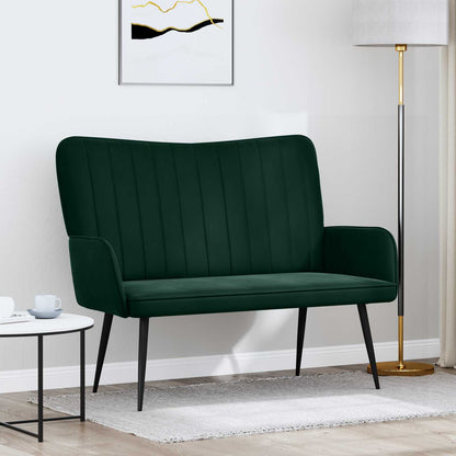 Divano a 2 Posti Verde Scuro 115 x 61 x 87 cm Velluto (V)