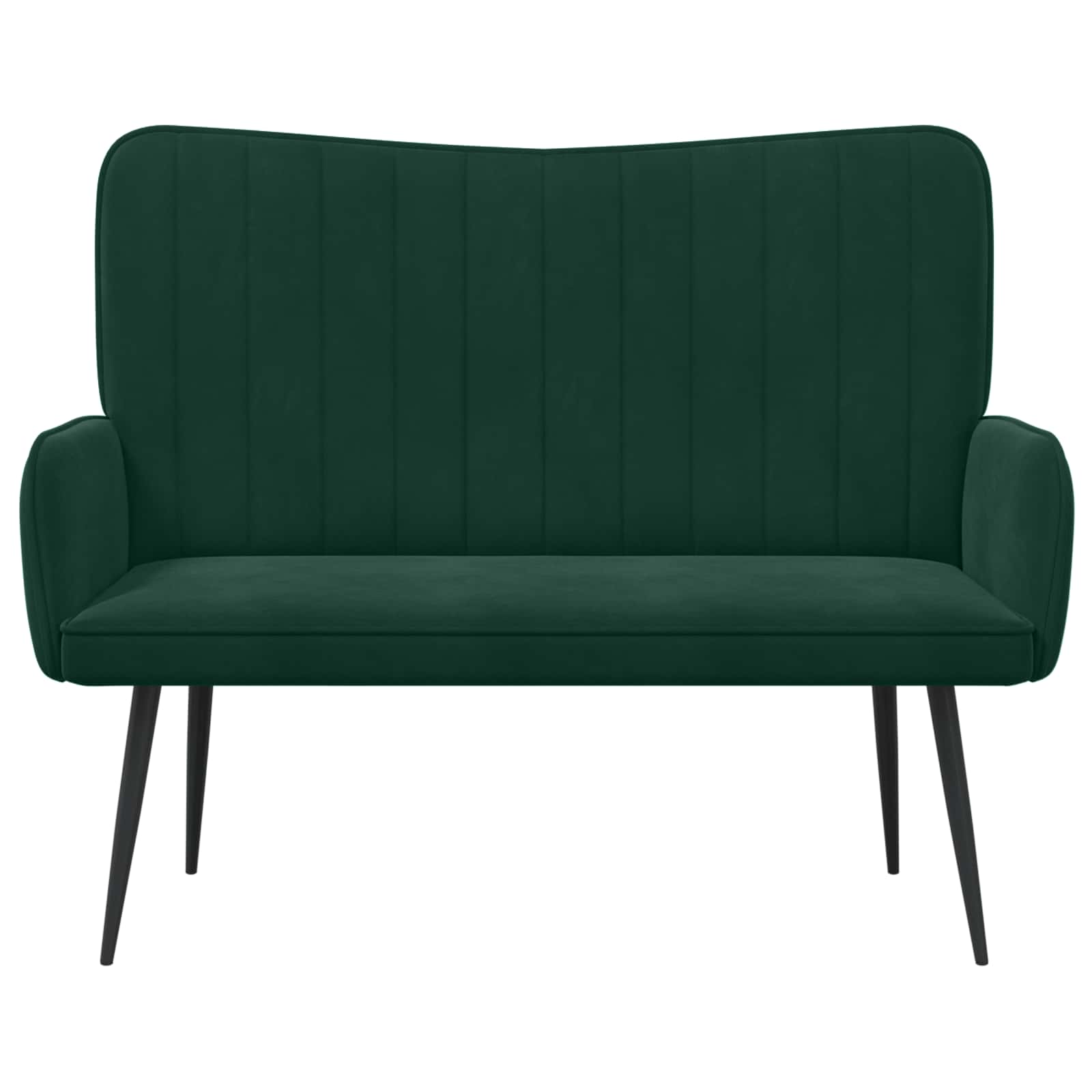 Sofa a Due Posti Verde Scuro 115 x 61 x 87 cm Velluto | homemem39