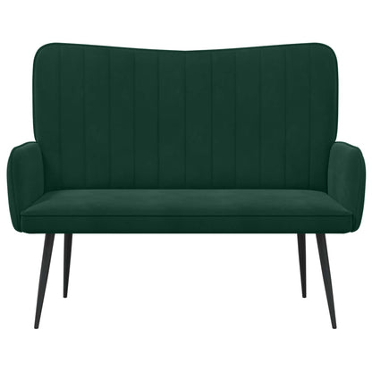 Sofa a Due Posti Verde Scuro 115 x 61 x 87 cm Velluto | homemem39