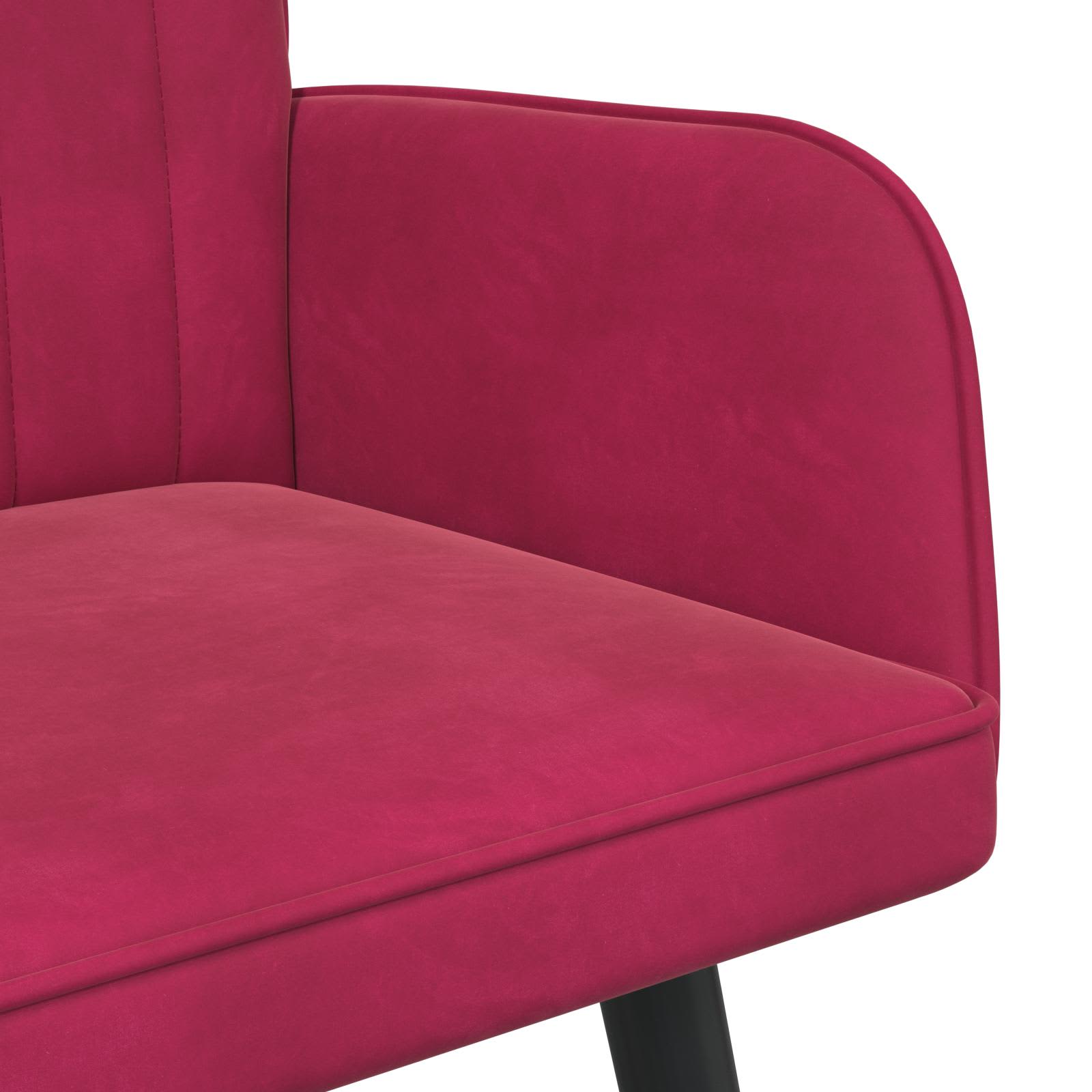 Sofa a Due Posti Rosso vino 115 x 61 x 87 cm Velluto | homemem39
