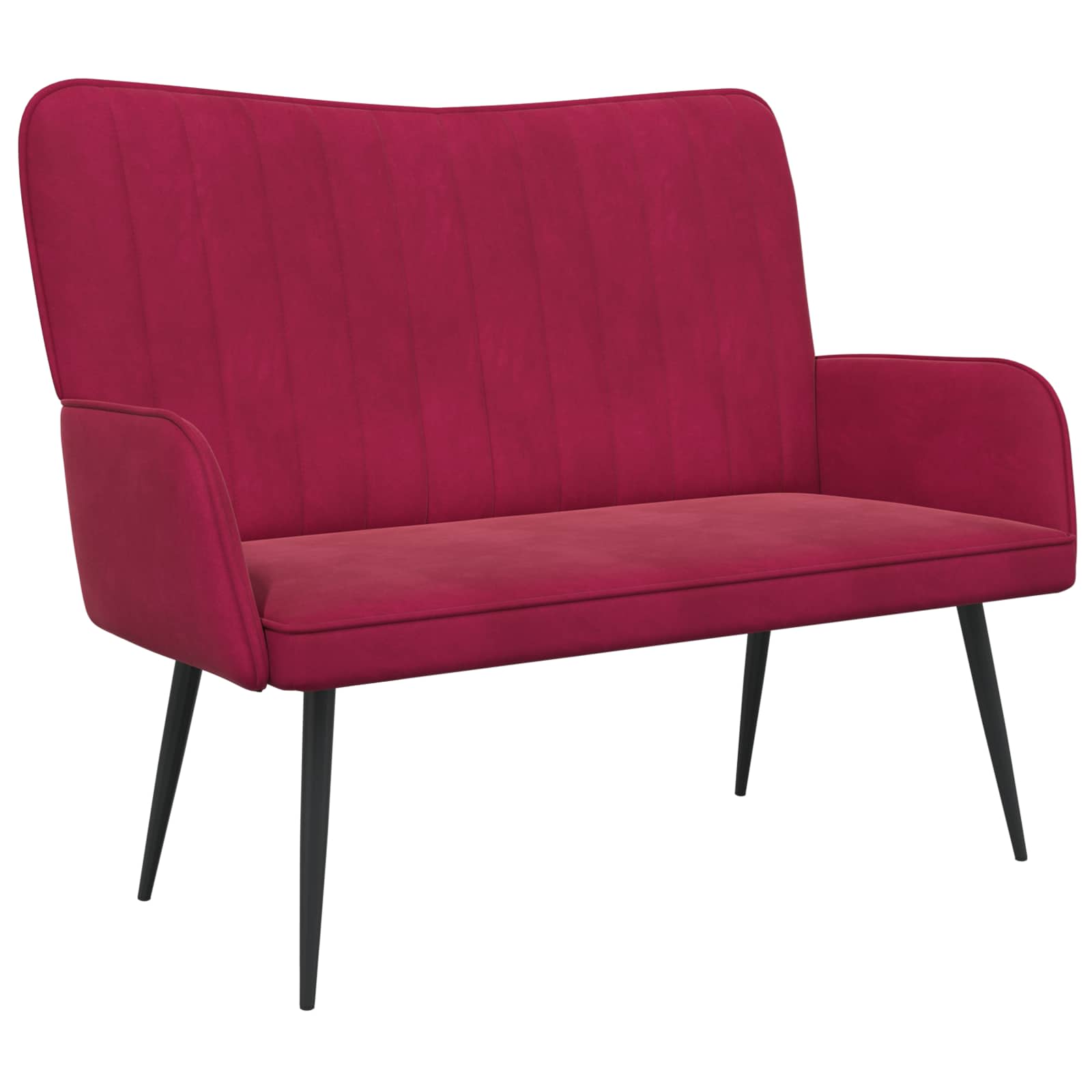Sofa a Due Posti Rosso vino 115 x 61 x 87 cm Velluto | homemem39