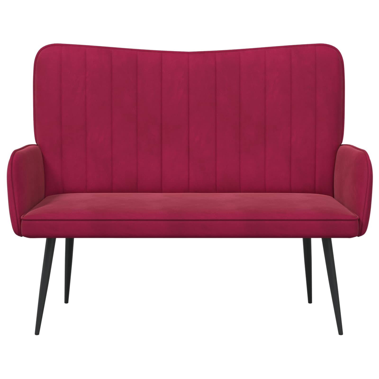 Sofa a Due Posti Rosso vino 115 x 61 x 87 cm Velluto | homemem39