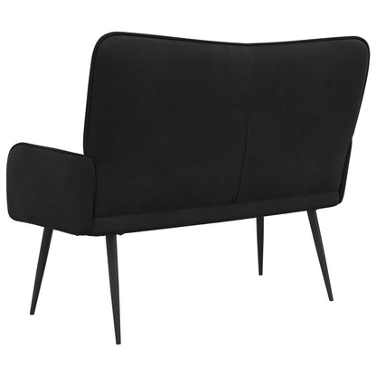 Sofa a Due Posti Nero 115 x 61 x 87 cm Velluto | homemem39