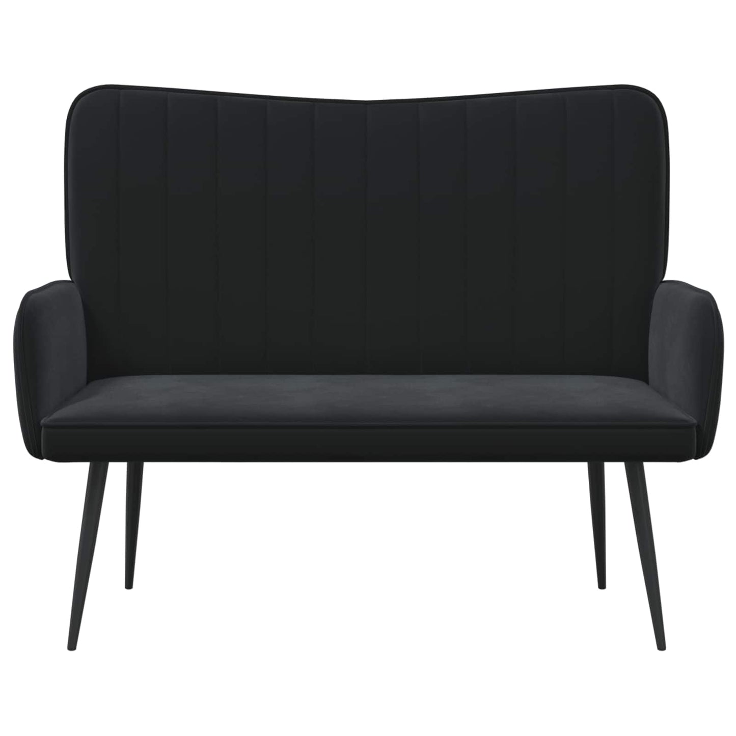 Sofa a Due Posti Nero 115 x 61 x 87 cm Velluto | homemem39