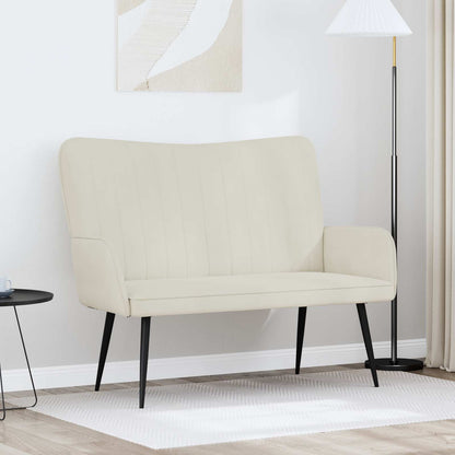 Divano a 2 Posti Crema 115 x 61 x 87 cm Velluto (V)