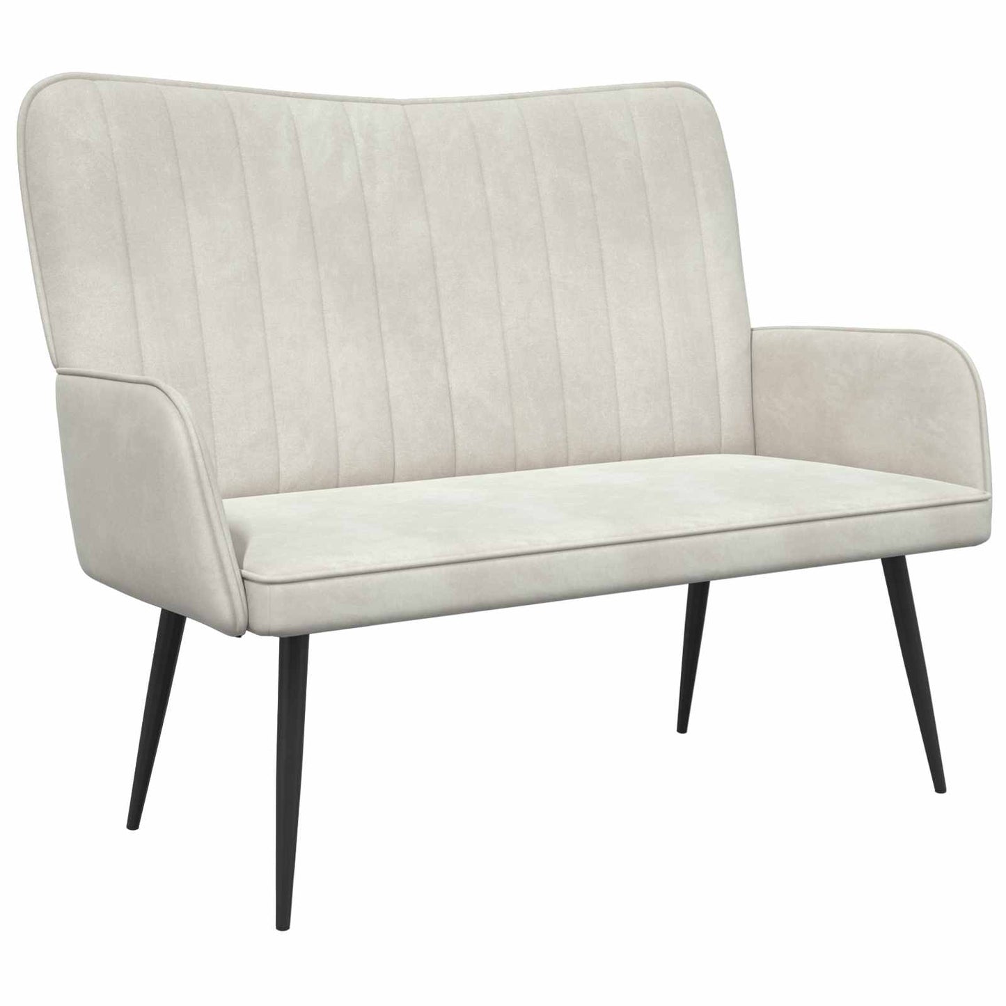 Divano a 2 Posti Crema 115 x 61 x 87 cm Velluto (V)