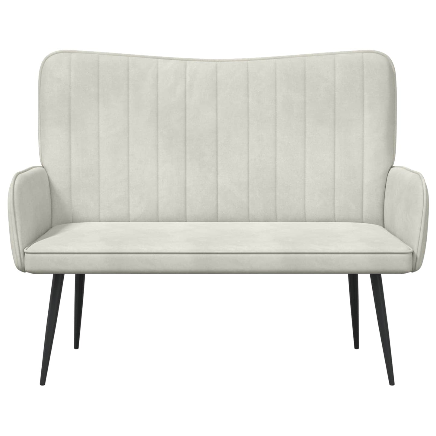 Divano a 2 Posti Crema 115 x 61 x 87 cm Velluto (V)