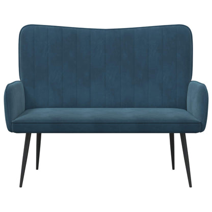 Sofa a Due Posti Blu 115 x 61 x 87 cm Velluto | homemem39