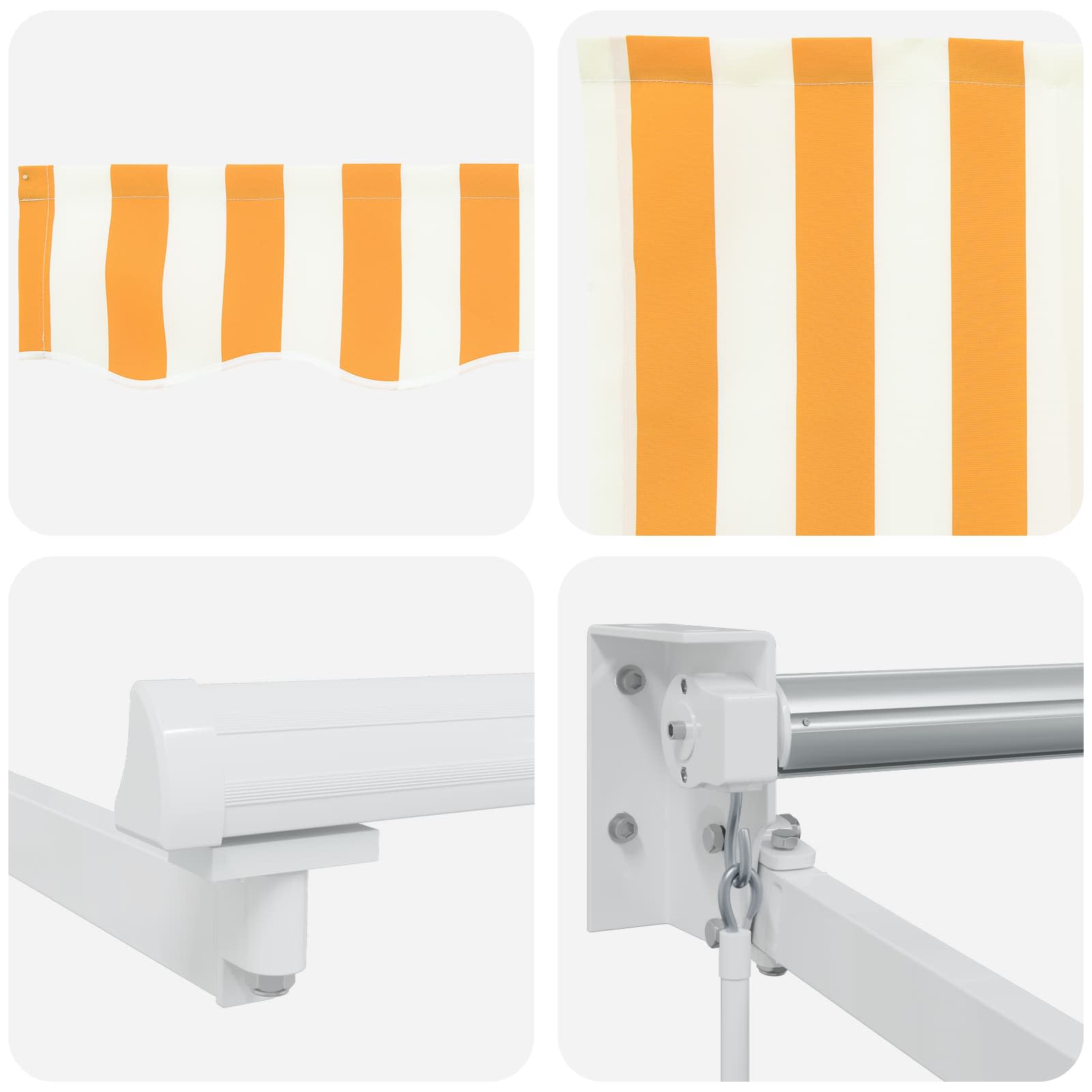 Tenda retrattile Giallo e Bianco 3 x 2 m | homemem39