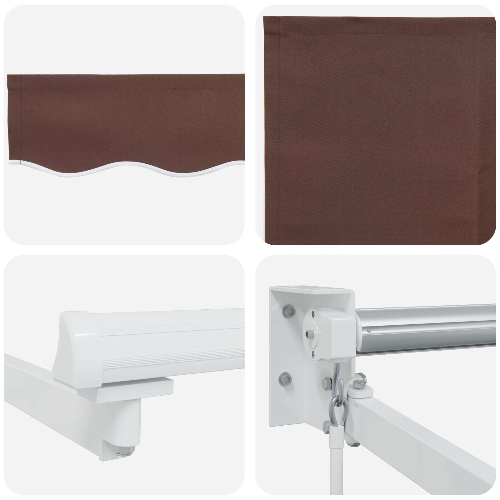 Tenda retrattile Marrone 3 x 2 m 100% Poliestere e Alluminio | homemem39