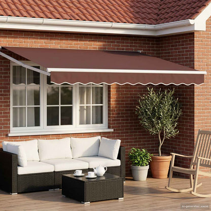 Tenda retrattile Marrone 3 x 2 m 100% Poliestere e Alluminio
