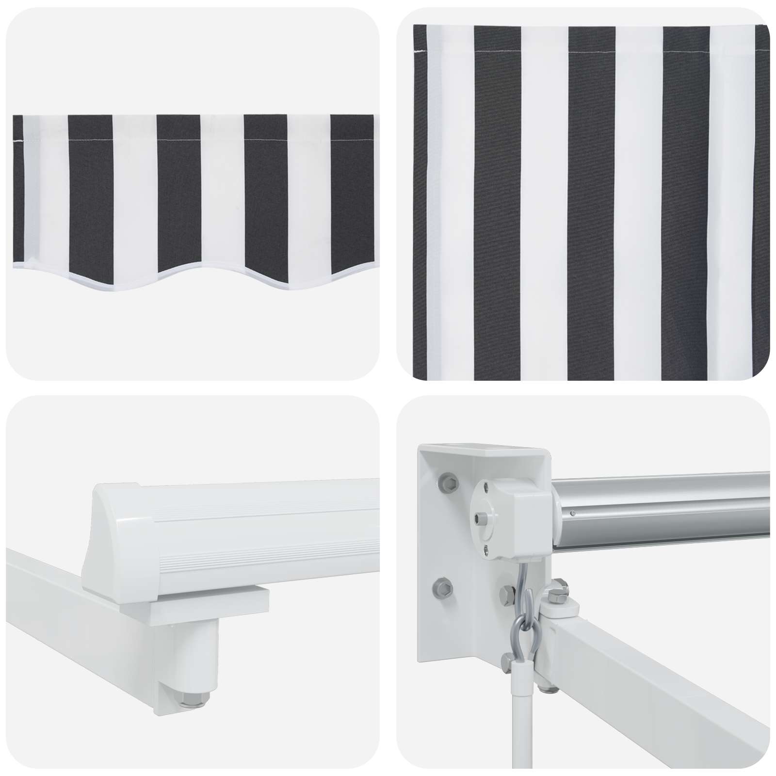 Tenda retrattile Antracite e Bianco 3,5 x 2 m | homemem39