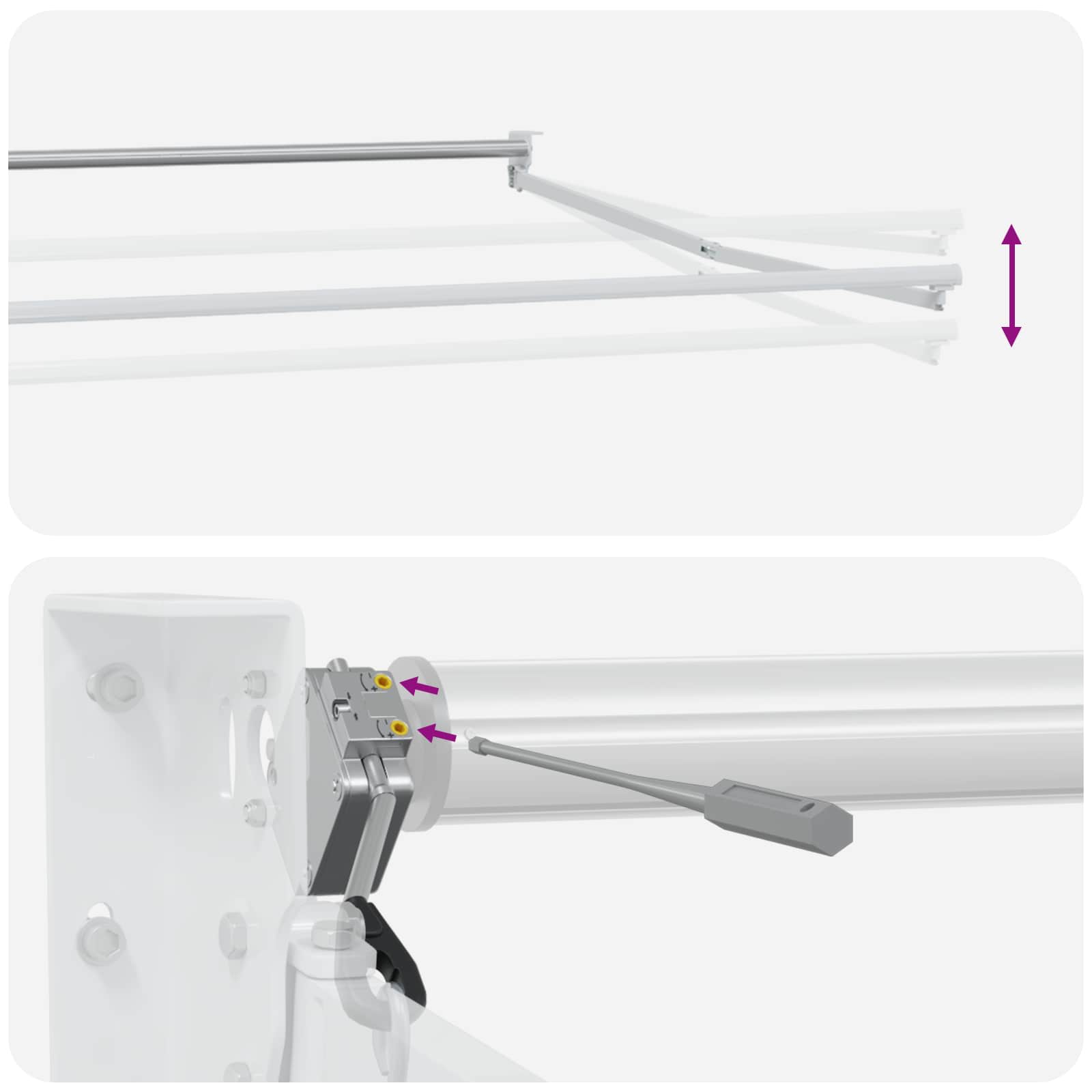 Tenda retrattile Giallo e Bianco 3 x 2 m Poliestere e Metallo | homemem39
