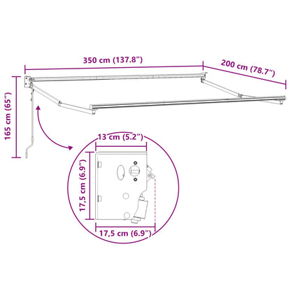 Tenda da Sole Antracite 3,5 x 2 m Poliestere e Metallo