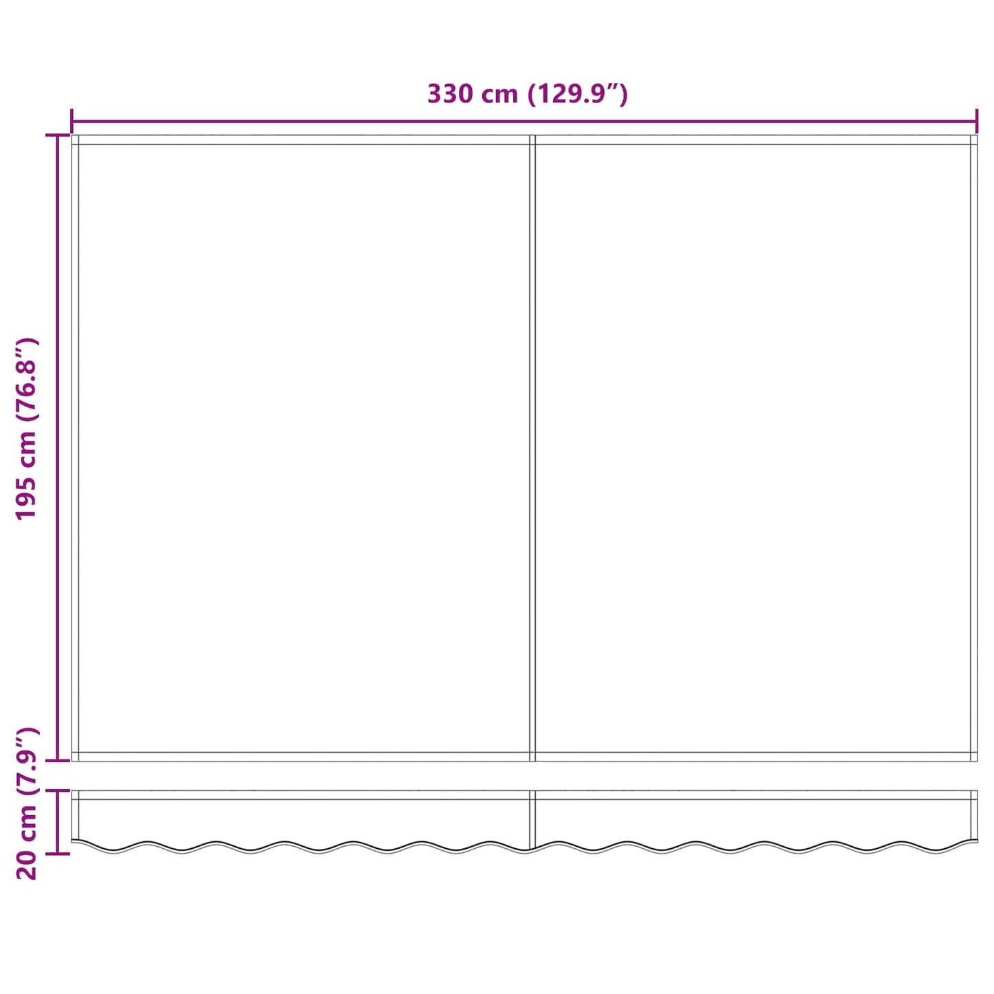 Tenda da Sole Marrone 3,5 x 2 m Poliestere e Metallo