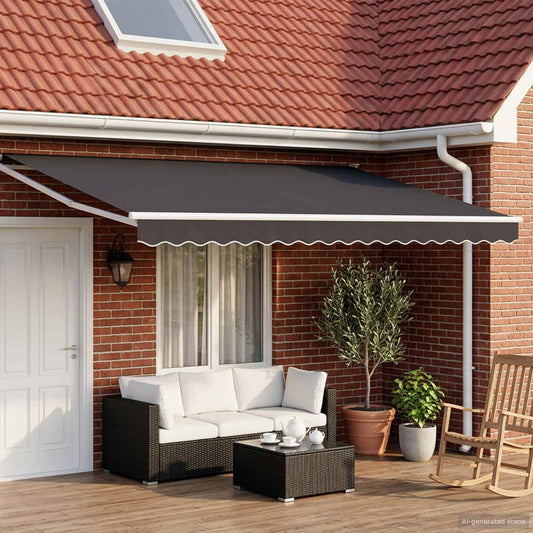 Tenda retrattile Antracite 4 x 2 m Poliestere e Metallo | homemem39