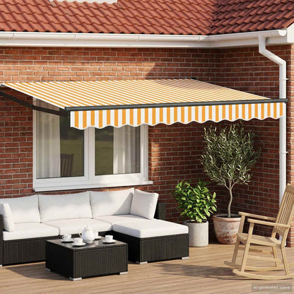 Tenda retrattile Giallo e bianco 3 x 2 m