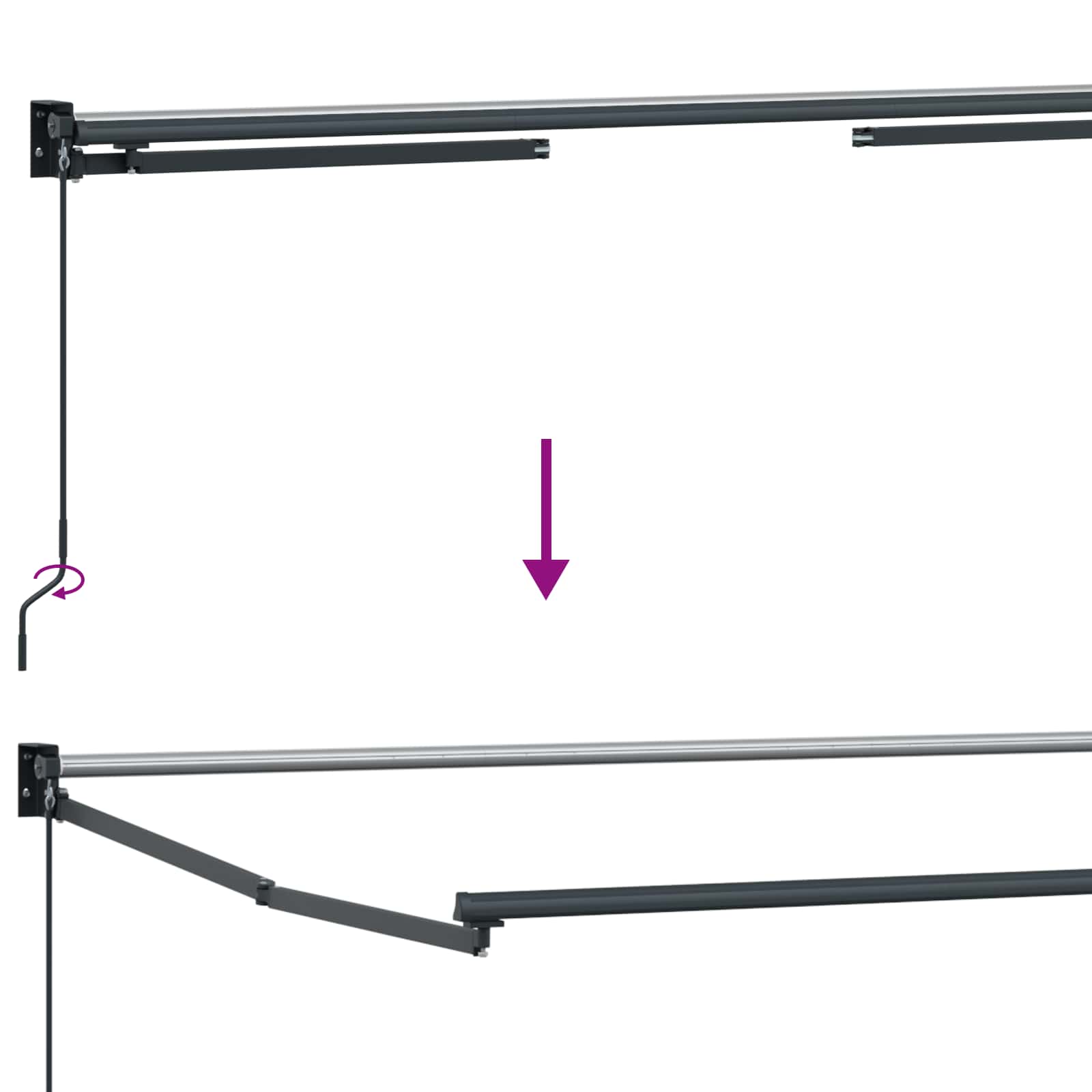 Tenda retrattile Giallo e bianco 3 x 2 m | homemem39