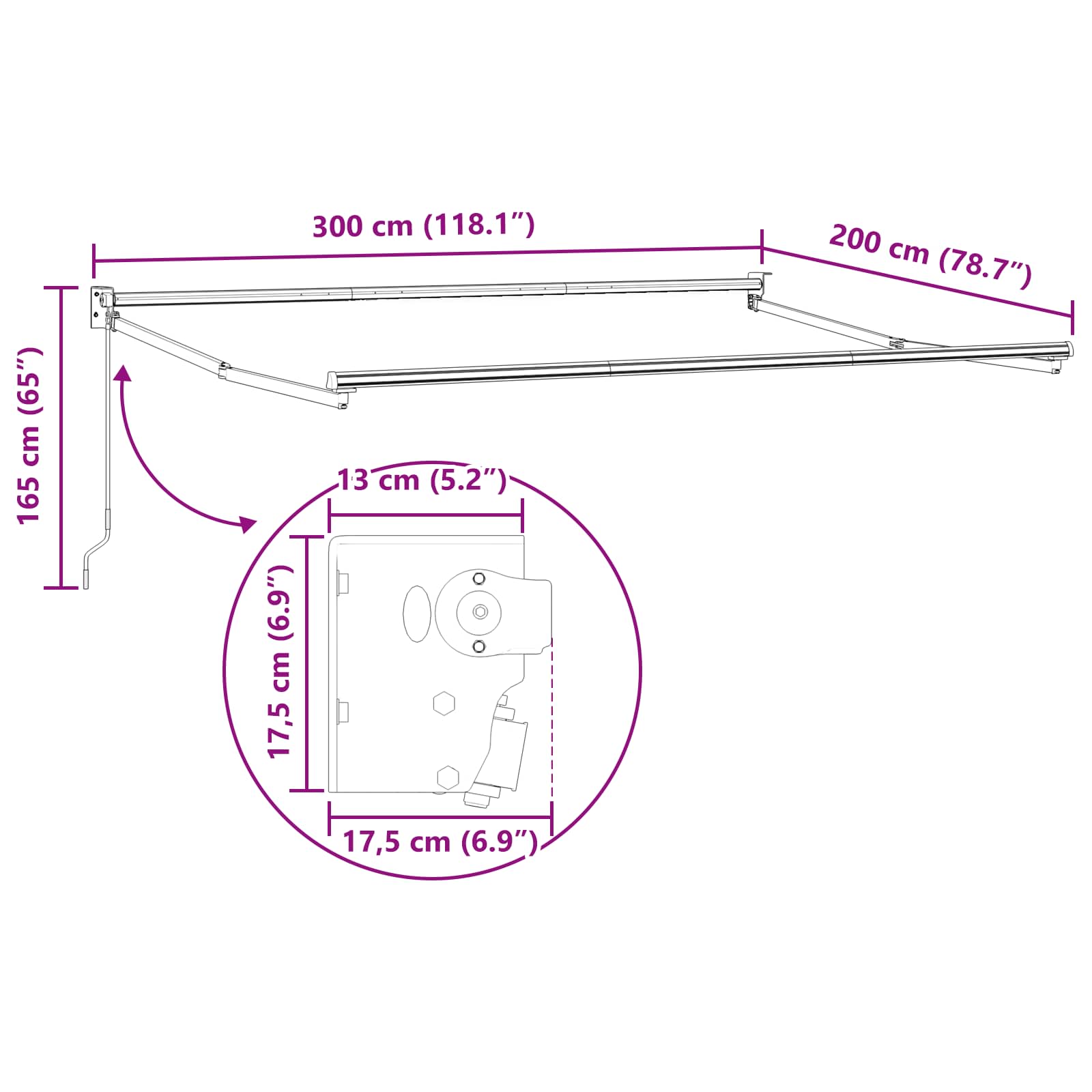 Tenda retrattile Giallo e bianco 3 x 2 m | homemem39