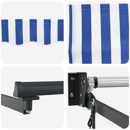 Tettuccio Elettrico Retrattile Blu e Bianco 4 x 2 m | homemem39