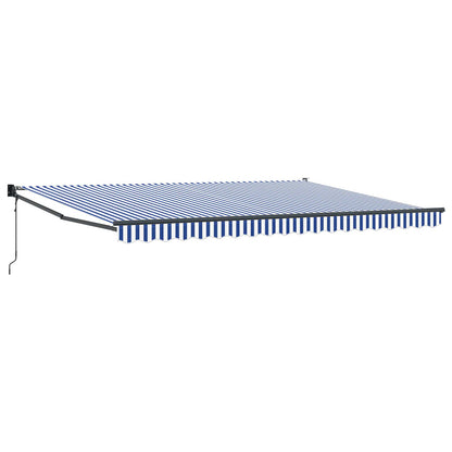 Tettuccio Elettrico Retrattile Blu e Bianco 4 x 2 m