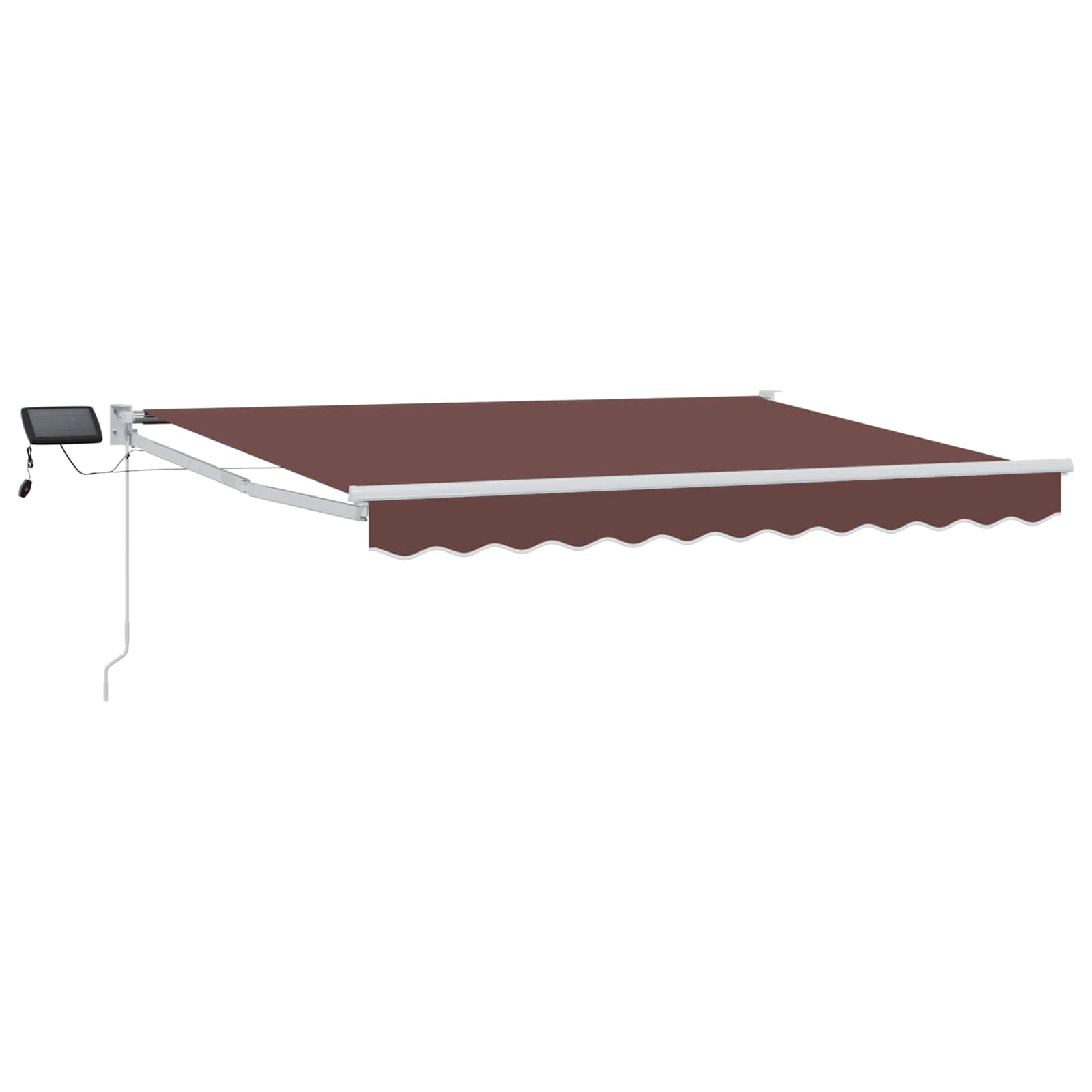Tenda retrattile manuale con LED Marrone e bianco 2,5 x 2 m | homemem39