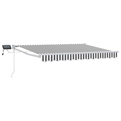 Tenda retrattile manuale con LED Antracite e Bianco 2,5 x 2 m