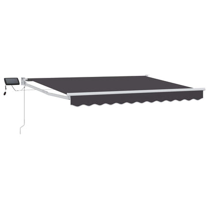 Tenda retrattile manuale con LED Antracite e Bianco 3 x 2 m | homemem39