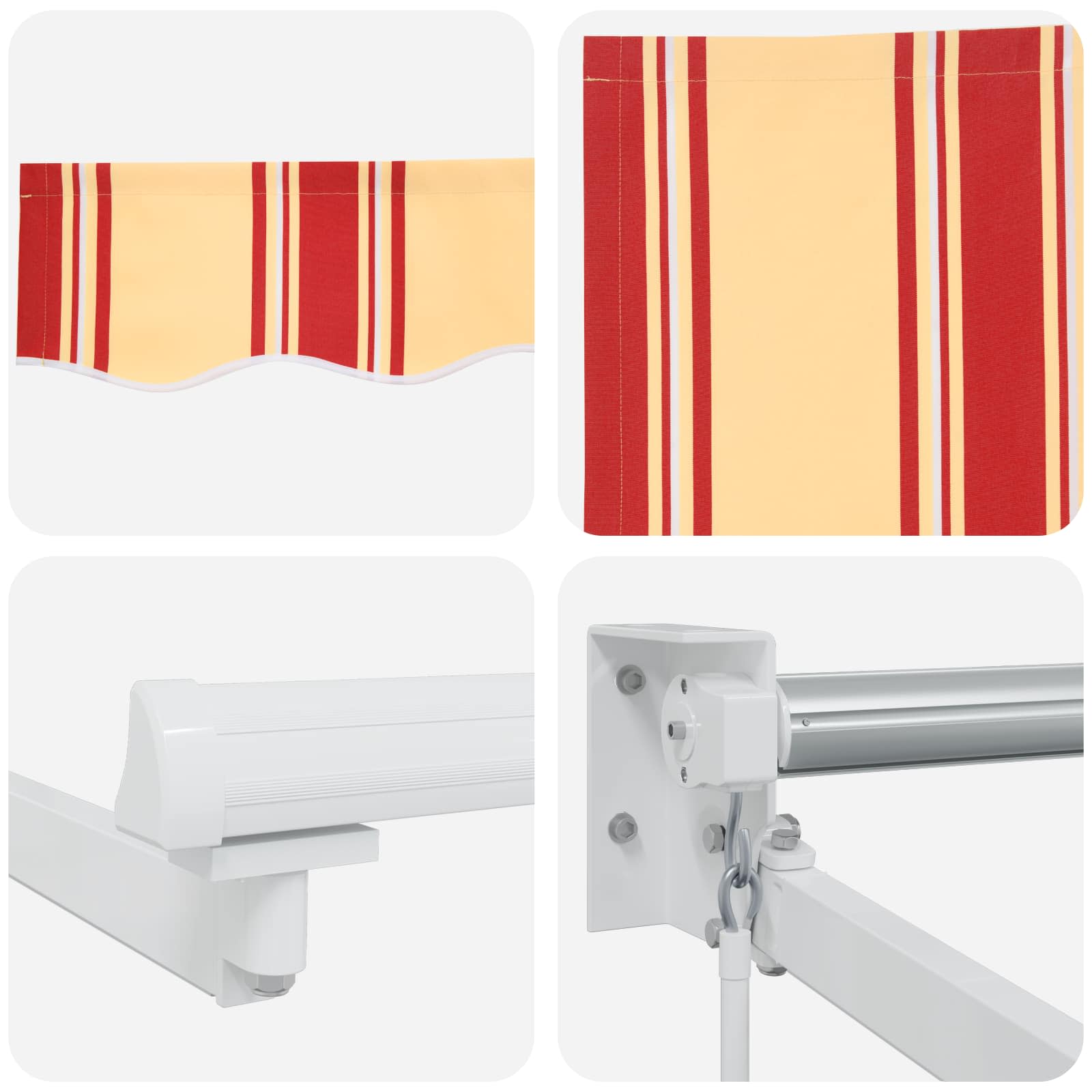 Tenda retrattile manuale con LED Multicolore 3 x 2 m | homemem39
