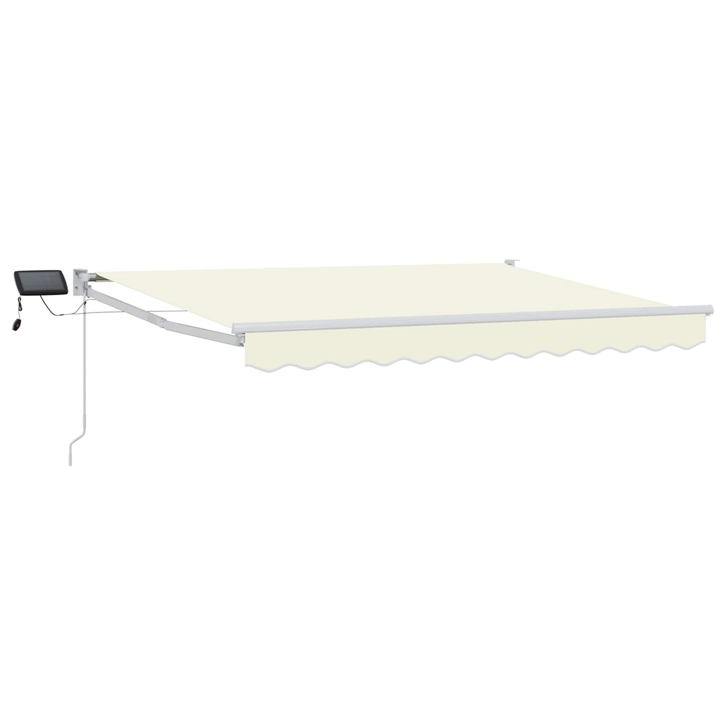 Tenda retrattile manuale con LED Crema e Bianco 3,5 x 2 m | homemem39