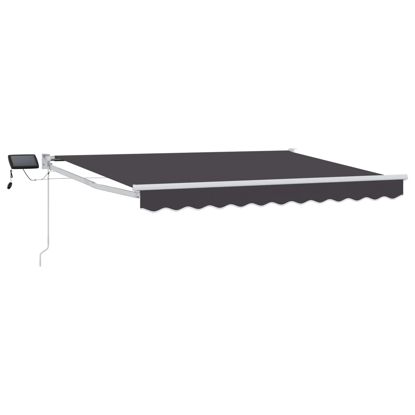 Tenda retrattile manuale con LED Antracite e Bianco 3,5 x 2 m | homemem39