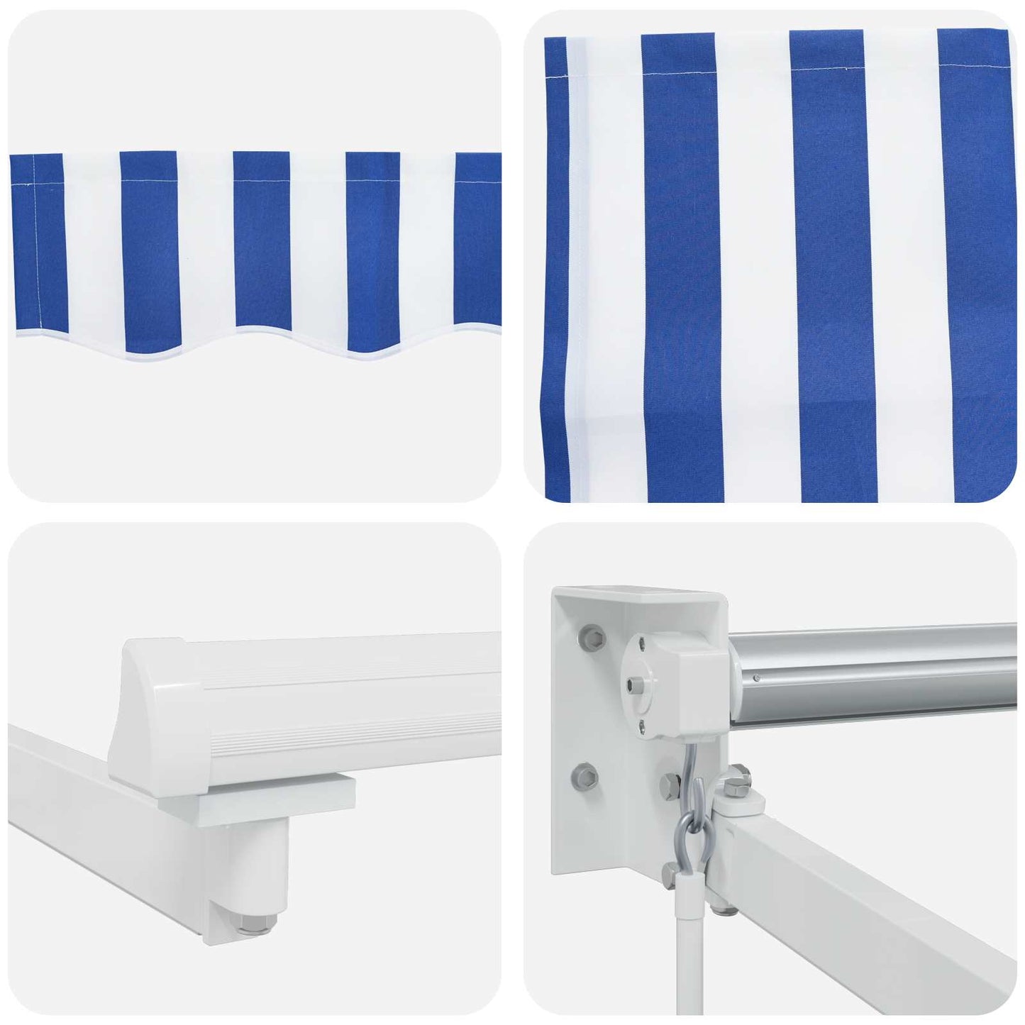 Tenda retrattile manuale con LED Blu e Bianco 3 x 2,5 m | homemem39