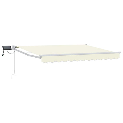 Tenda retrattile manuale con LED Crema e Bianco 3 x 2,5 m | homemem39
