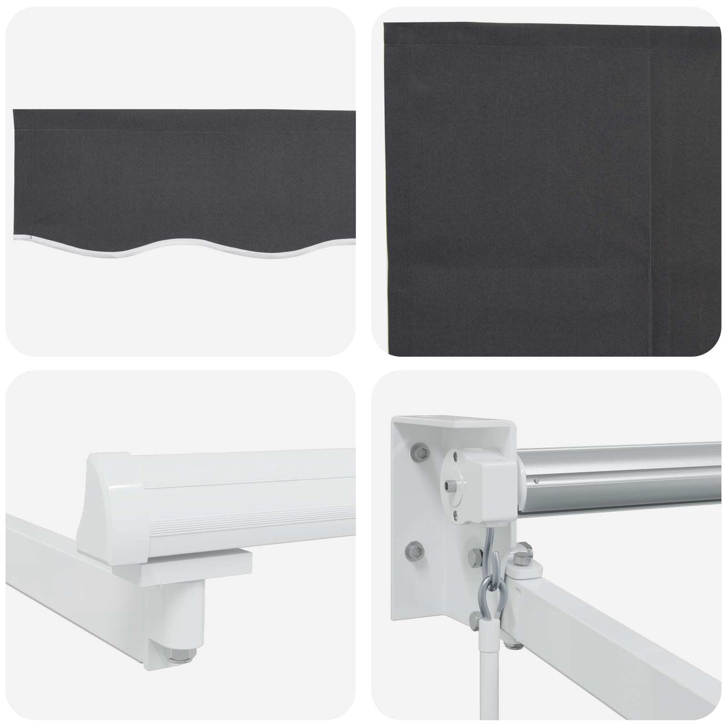 Tenda retrattile manuale con LED Antracite e Bianco 3 x 2,5 m | homemem39