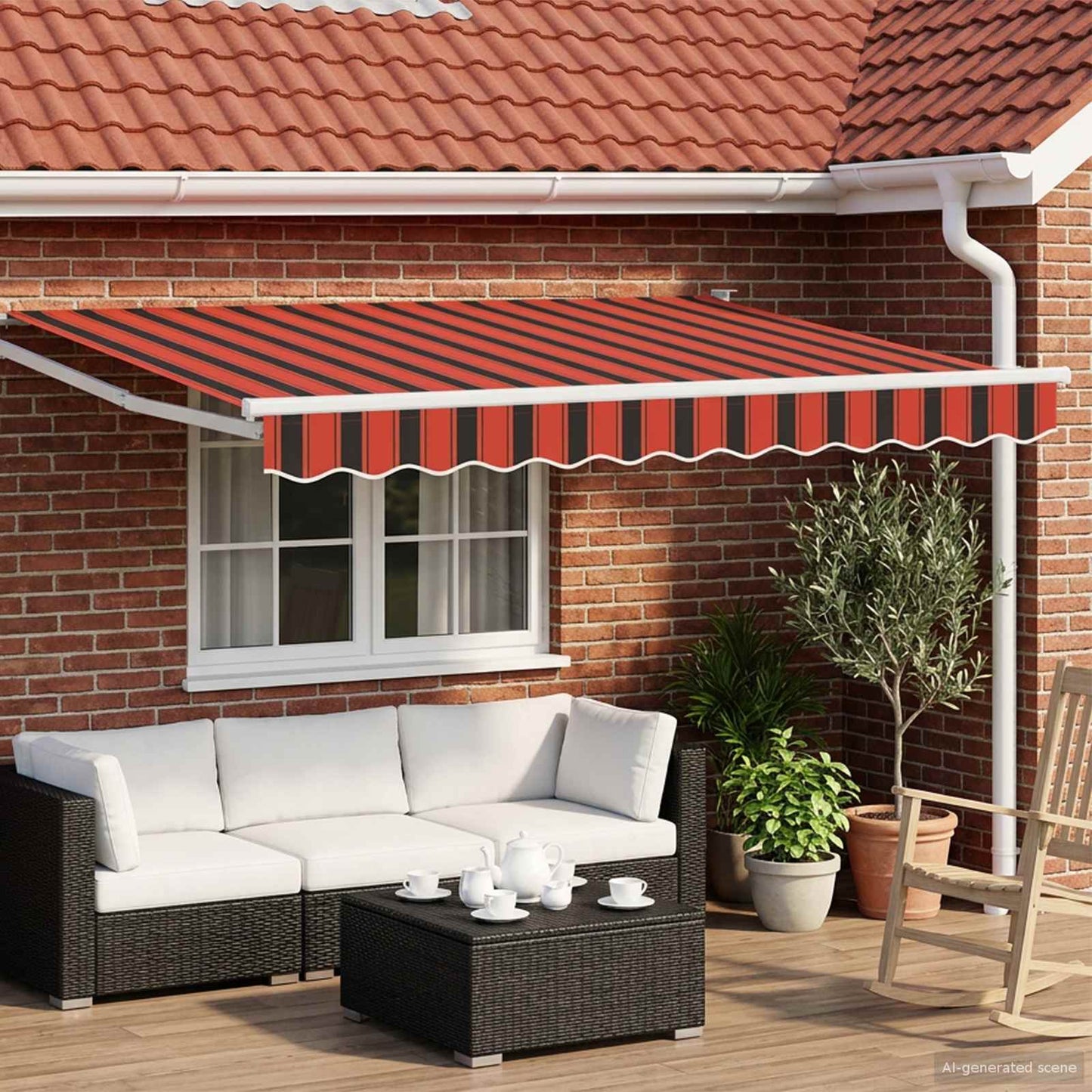 Tenda retrattile manuale con LED 3 x 2,5 m | homemem39