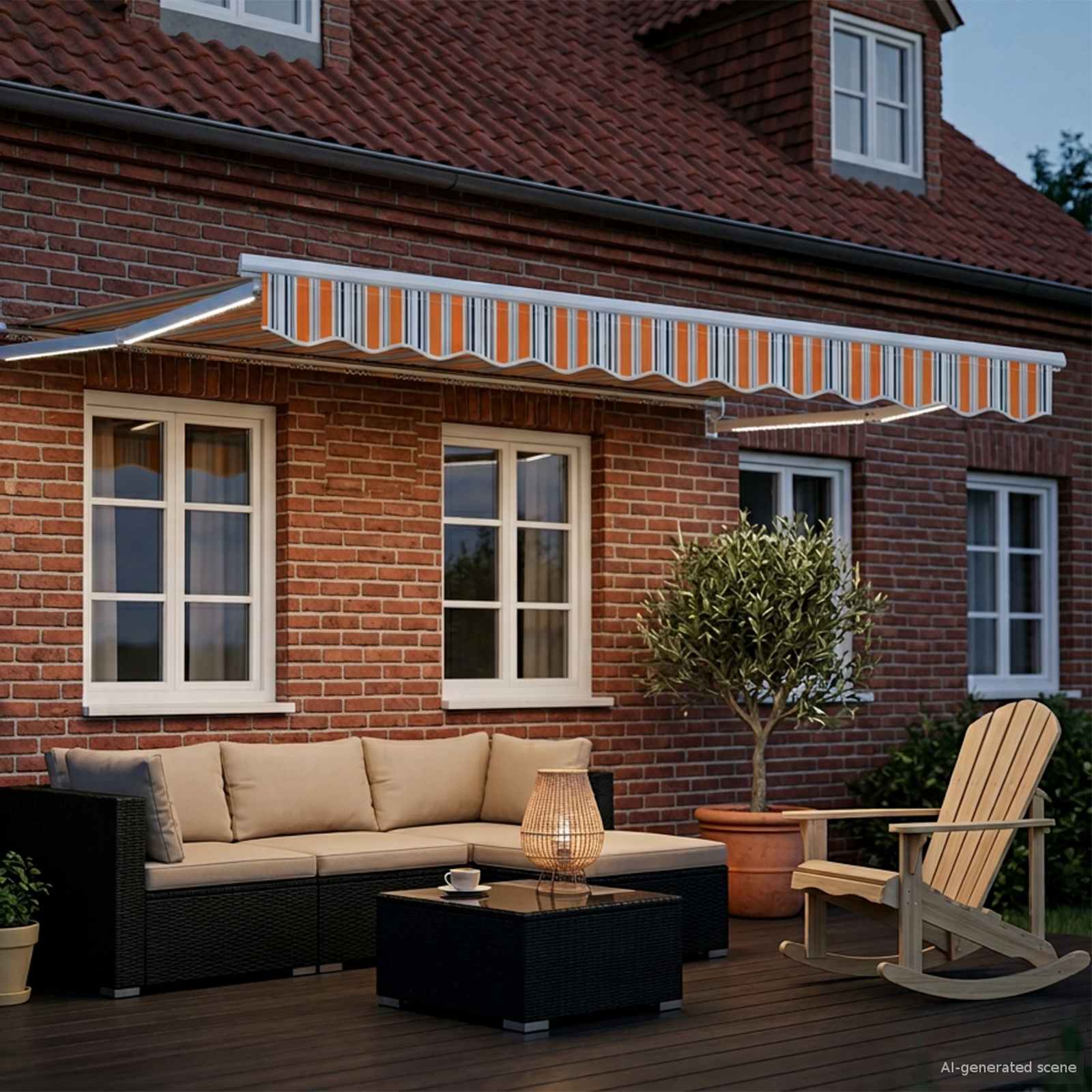 Tenda retrattile manuale con LED 3 x 2,5 m | homemem39