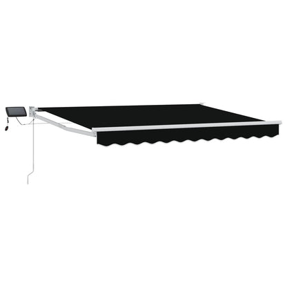 Tenda retrattile manuale con LED Nero e Bianco 3 x 2,5 m | homemem39
