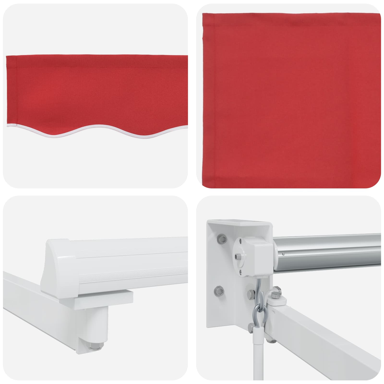 Tenda retrattile manuale con LED Rosso e Bianco 3 x 2,5 m | homemem39