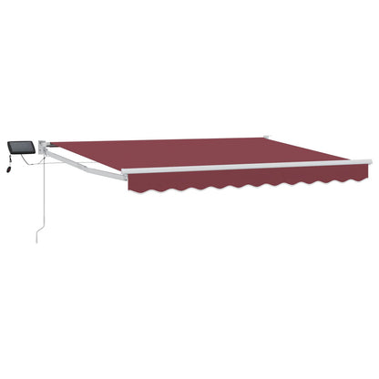 Tenda retrattile manuale con LED Borgogna e Bianco 3,5 x 2,5 m | homemem39