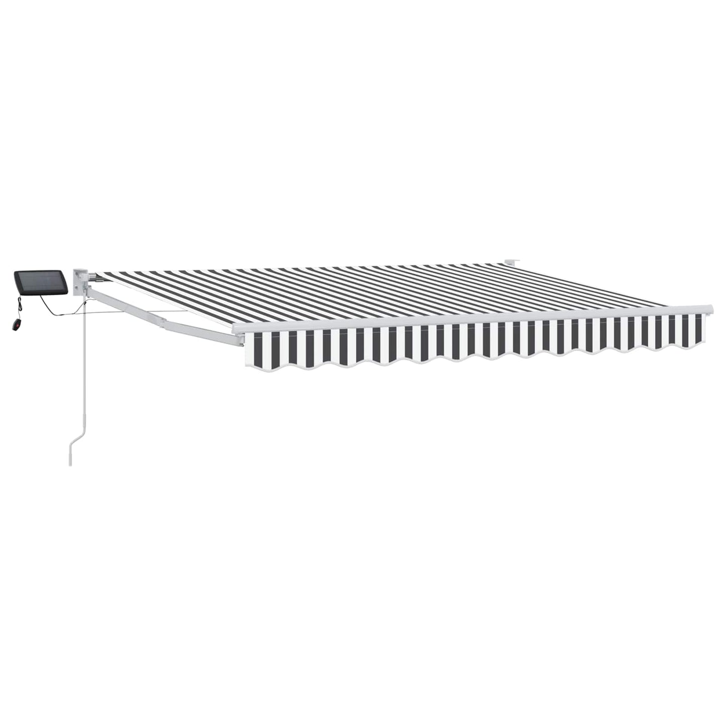 Tenda retrattile manuale con LED Antracite e Bianco 3,5 x 2,5 m | homemem39