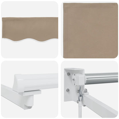 Tenda retrattile manuale con LED Beige e Bianco 3,5 x 2,5 m | homemem39