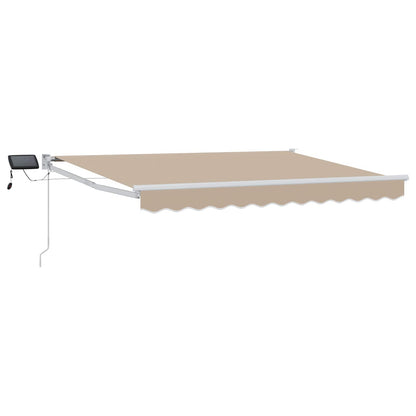 Tenda retrattile manuale con LED Beige e Bianco 3,5 x 2,5 m | homemem39