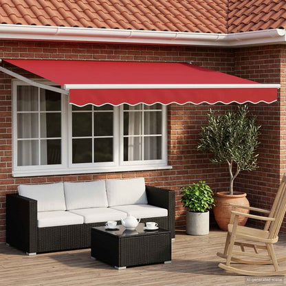 Tenda retrattile manuale con LED Rosso e Bianco 3,5 x 2,5 m | homemem39