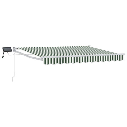Tenda retrattile manuale con LED Verde e Bianco 3,5 x 2,5 m | homemem39